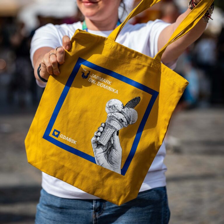 Musztardowa torba jarmarkowa Jarmarku św. Dominika